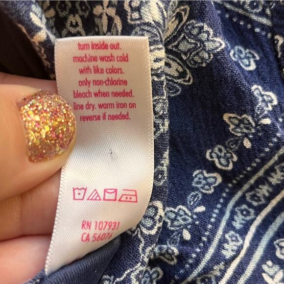 Justice Navy Blue Patterned Romper Hi lo Dress kids girls size 16 plus - Picture 6 of 6